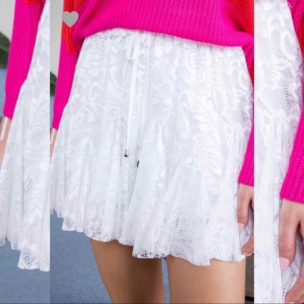 Lacey Elastic Waist Skort- OFF WHITE
